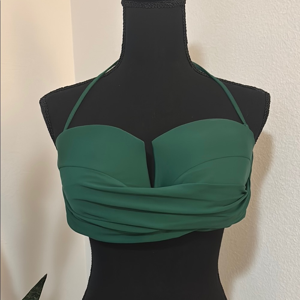 Green Halter Bikini Top